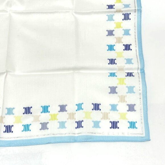 CELINE Logo Triomphe handkerchief Scarf cotton Multicolore/blue - Picture 10 of 11
